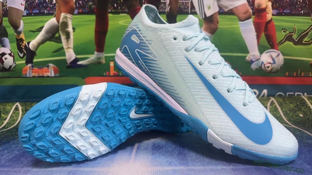 Unisex Nike Air Zoom Mercurial Vapor 16 Elite TF Artificial Turf Low-Tops Football Shoes - Jade/Beige/Blue