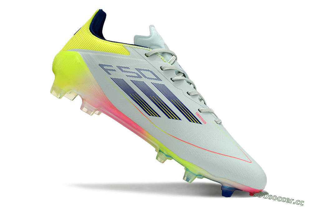 Men's Adidas F50 Elite FG Firm Ground Low-Tops Football Boots - Blue/Pink/Yellow 4