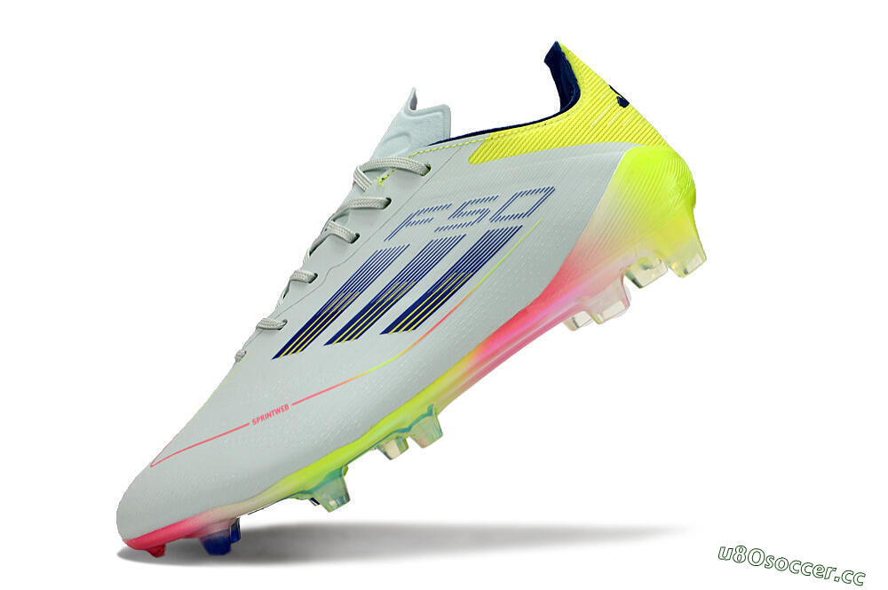 Men's Adidas F50 Elite FG Firm Ground Low-Tops Football Boots - Blue/Pink/Yellow 5