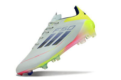 Men's Adidas F50 Elite FG Firm Ground Low-Tops Football Boots - Blue/Pink/Yellow