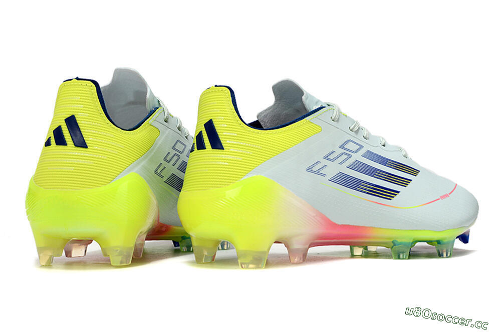 Men's Adidas F50 Elite FG Firm Ground Low-Tops Football Boots - Blue/Pink/Yellow 6