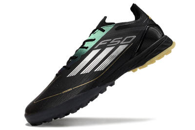 Men's Adidas F50 Elite TF Artificial Turf Low-Tops Football Shoes - Black/Yellow/White