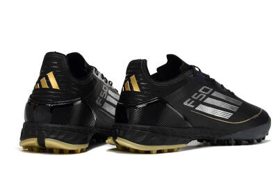 Men's Adidas F50 Elite TF Artificial Turf Low-Tops Football Shoes - Black/Yellow/White