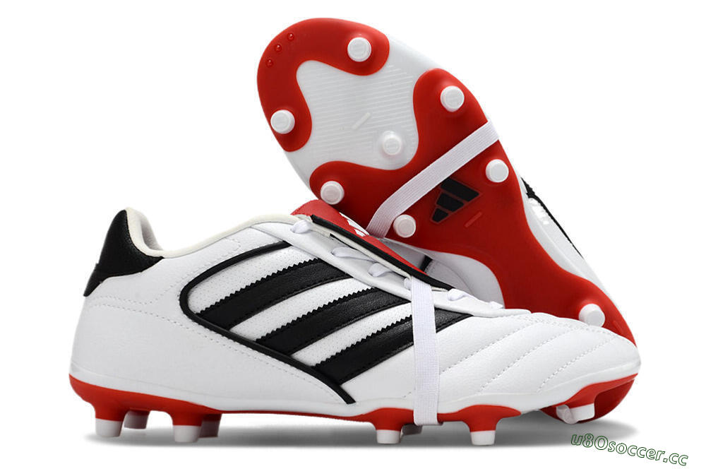 Men's Adidas Copa Gloro 2 FG Firm Ground Low-Tops Football Boots - White/Black/Red 2