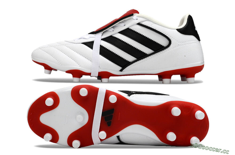 Men's Adidas Copa Gloro 2 FG Firm Ground Low-Tops Football Boots - White/Black/Red 1