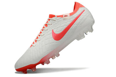 Men's Nike Tiempo Legend 10 Elite FG Firm Ground Low-Tops Football Boots - White/Red