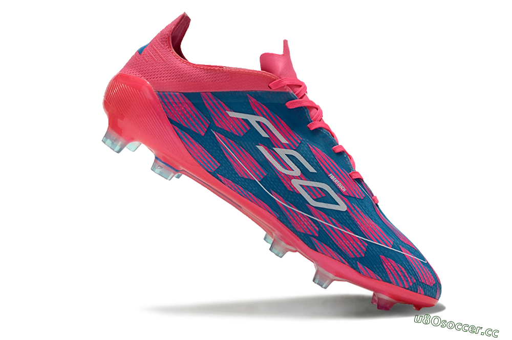 Men's Adidas F50 Elite FG Firm Ground Low-Tops Football Boots - Pink/Blue/White 4