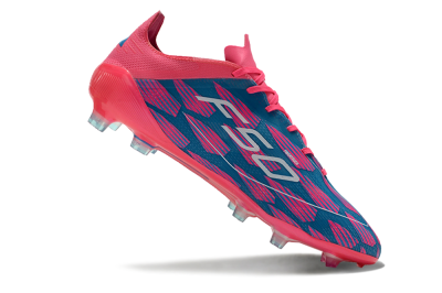 Men's Adidas F50 Elite FG Firm Ground Low-Tops Football Boots - Pink/Blue/White