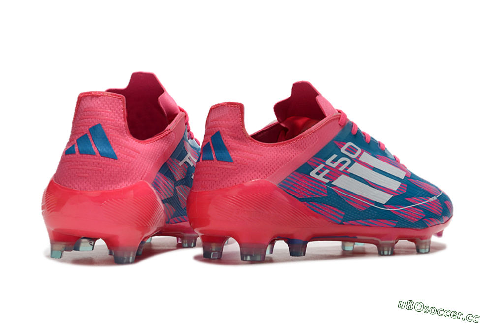 Men's Adidas F50 Elite FG Firm Ground Low-Tops Football Boots - Pink/Blue/White 6