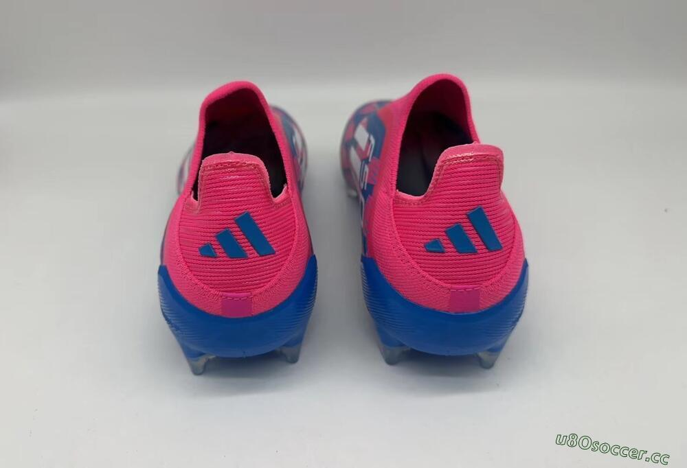 Men's Adidas F50 Elite Laceless FG Firm Ground Low-Tops Football Boots - Blue/Pink/White