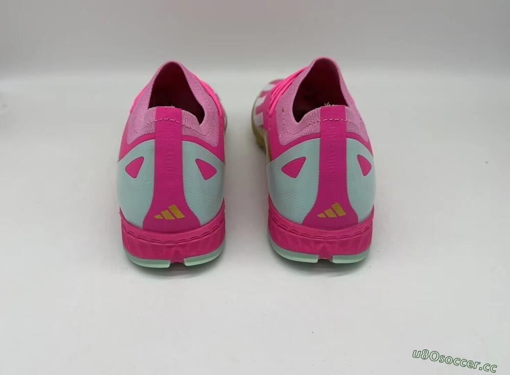 Men's Adidas X 23 Crazyfast.1 TF Artificial Turf Low-Tops Football Shoes - Pink/White/Gold