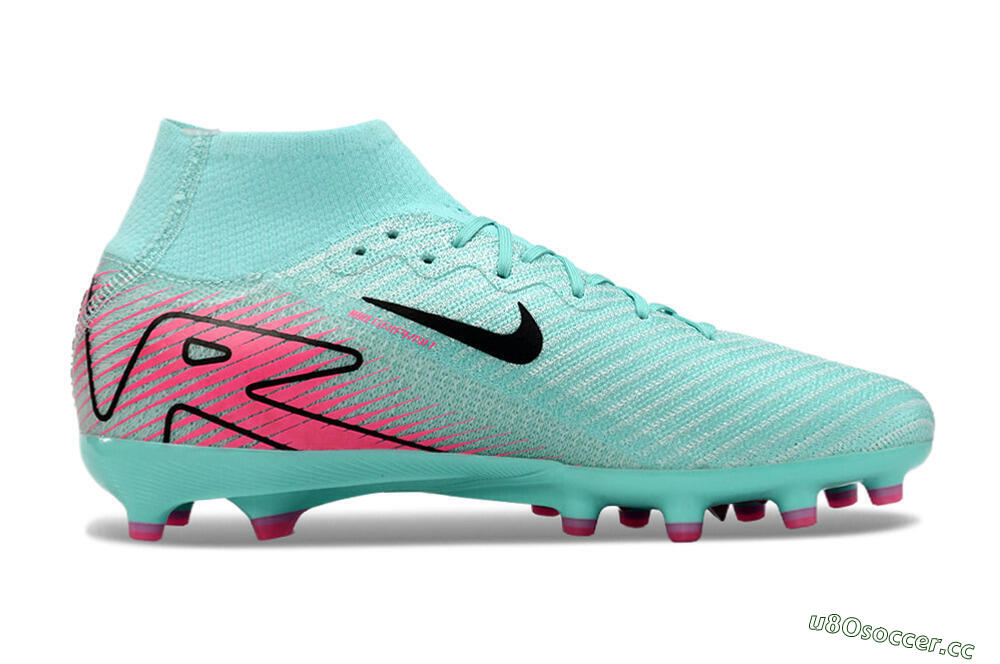 Unisex Nike Air Zoom Mercurial Superfly 10 Elite AG Artificial Grass High-Tops Football Boots - Green/Pink/Black 4