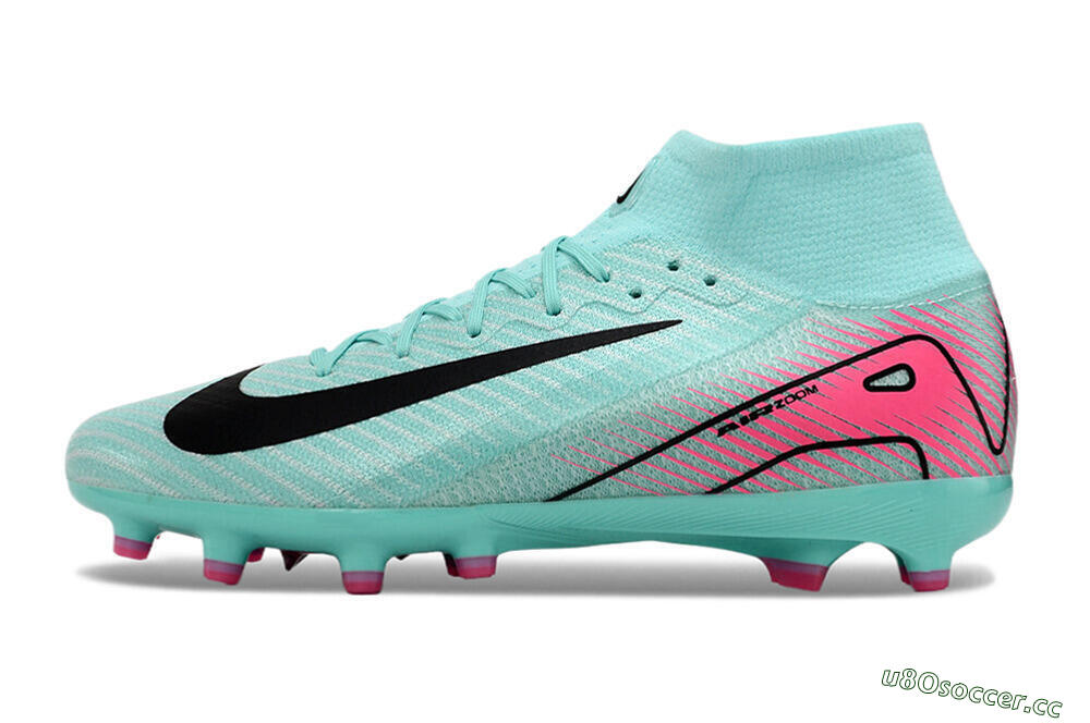Unisex Nike Air Zoom Mercurial Superfly 10 Elite AG Artificial Grass High-Tops Football Boots - Green/Pink/Black 0