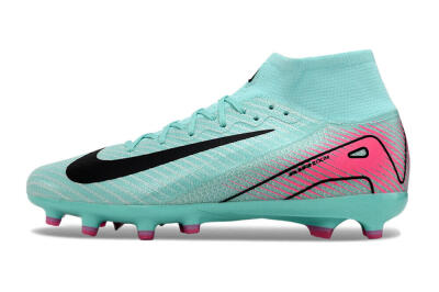 Unisex Nike Air Zoom Mercurial Superfly 10 Elite AG Artificial Grass High-Tops Football Boots - Green/Pink/Black