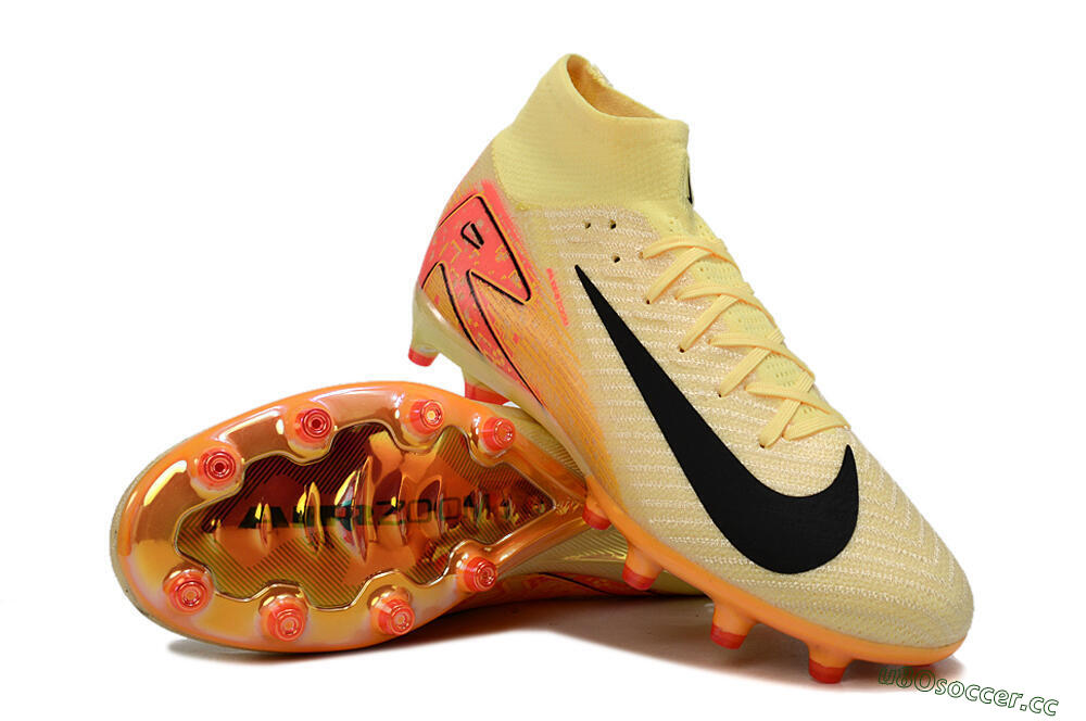 Unisex Nike Air Zoom Mercurial Superfly 10 Elite AG Artificial Grass High-Tops Football Boots - Yellow/Pink/Black 3