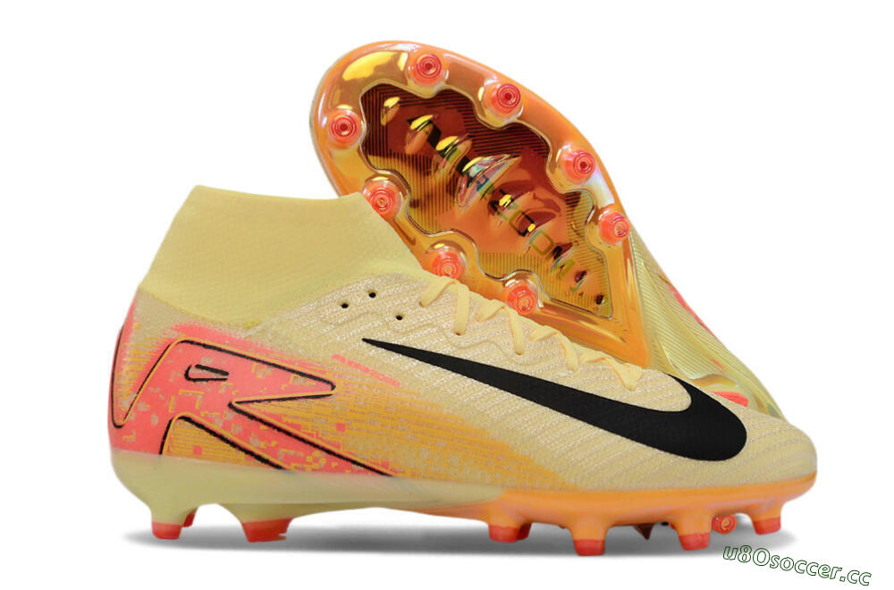 Unisex Nike Air Zoom Mercurial Superfly 10 Elite AG Artificial Grass High-Tops Football Boots - Yellow/Pink/Black 2
