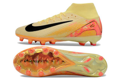 Unisex Nike Air Zoom Mercurial Superfly 10 Elite AG Artificial Grass High-Tops Football Boots - Yellow/Pink/Black