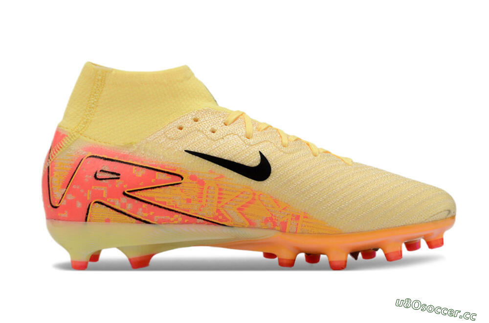 Unisex Nike Air Zoom Mercurial Superfly 10 Elite AG Artificial Grass High-Tops Football Boots - Yellow/Pink/Black 4