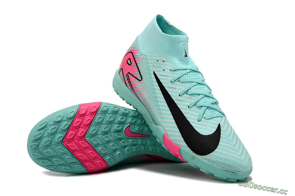 Unisex Nike Air Zoom Mercurial Superfly 10 Elite TF Artificial Turf High-Tops Football Shoes - Green/Pink/Black 3