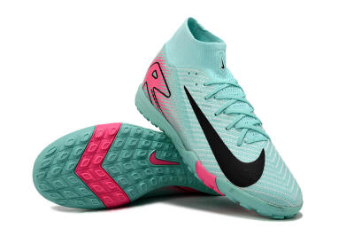 Unisex Nike Air Zoom Mercurial Superfly 10 Elite TF Artificial Turf High-Tops Football Shoes - Green/Pink/Black