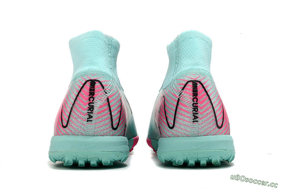 Unisex Nike Air Zoom Mercurial Superfly 10 Elite TF Artificial Turf High-Tops Football Shoes - Green/Pink/Black 6