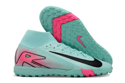 Unisex Nike Air Zoom Mercurial Superfly 10 Elite TF Artificial Turf High-Tops Football Shoes - Green/Pink/Black