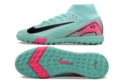 Unisex Nike Air Zoom Mercurial Superfly 10 Elite TF Artificial Turf High-Tops Football Shoes - Green/Pink/Black