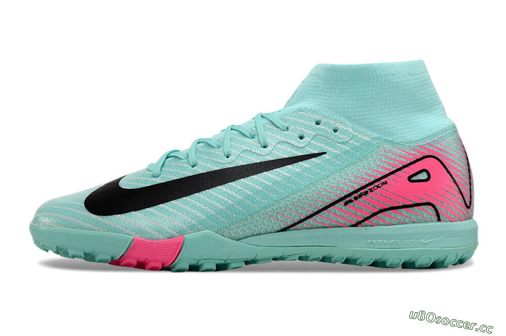 Unisex Nike Air Zoom Mercurial Superfly 10 Elite TF Artificial Turf High-Tops Football Shoes - Green/Pink/Black 0