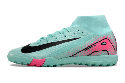 Unisex Nike Air Zoom Mercurial Superfly 10 Elite TF Artificial Turf High-Tops Football Shoes - Green/Pink/Black