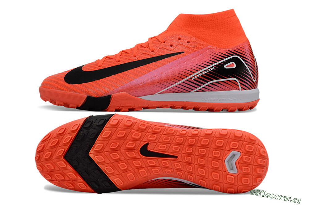Unisex Nike Air Zoom Mercurial Superfly 10 Elite TF Artificial Turf High-Tops Football Shoes - Red/Black/White 1