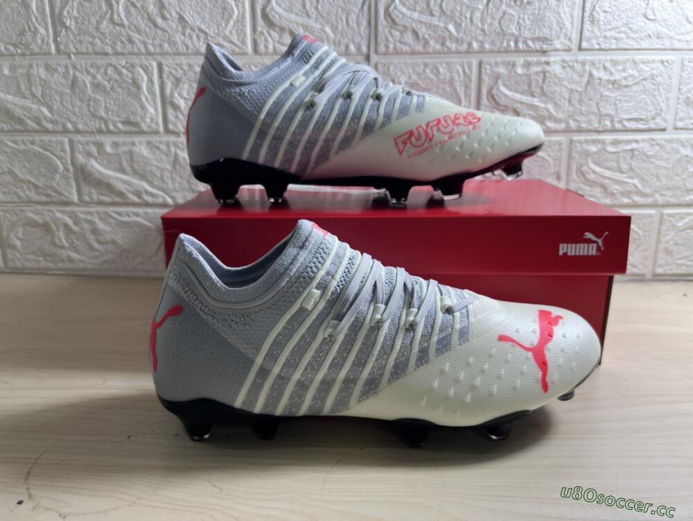 Men's Puma Future Z 1.3 Instinct FG Firm Ground Low-Tops Football Boots - Grey/White