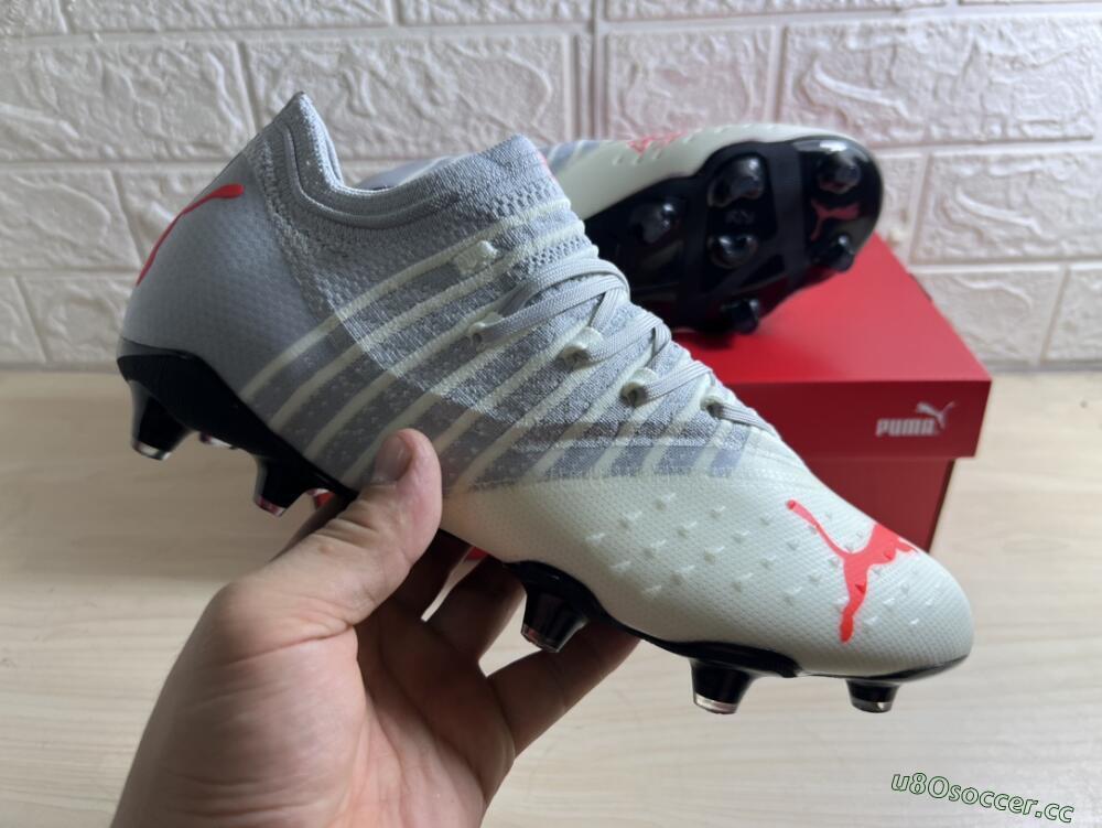 Men's Puma Future Z 1.3 Instinct FG Firm Ground Low-Tops Football Boots - Grey/White