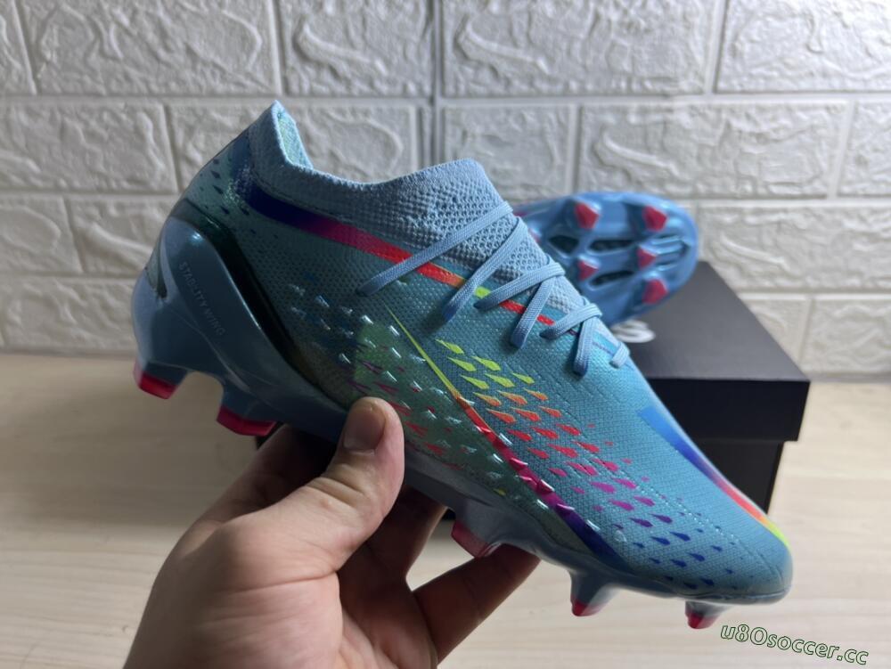 Men's Adidas X Speedportal.1 FG Firm Ground Low-Tops Football Boots - Blue/Pink