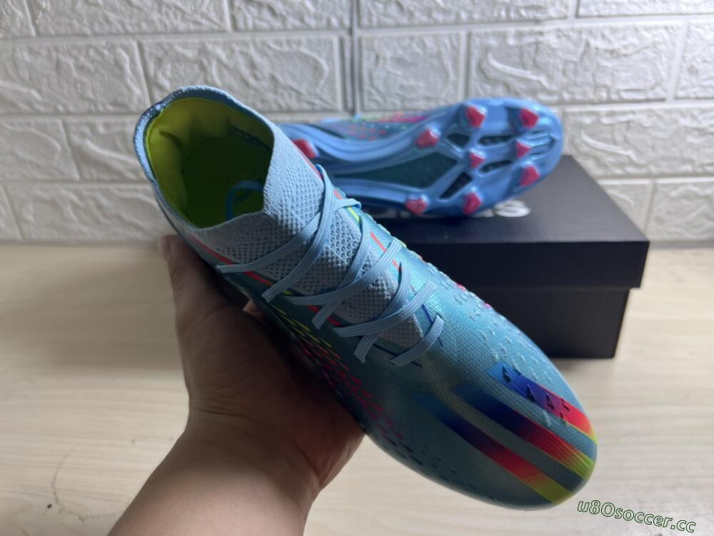 Men's Adidas X Speedportal.1 FG Firm Ground Low-Tops Football Boots - Blue/Pink