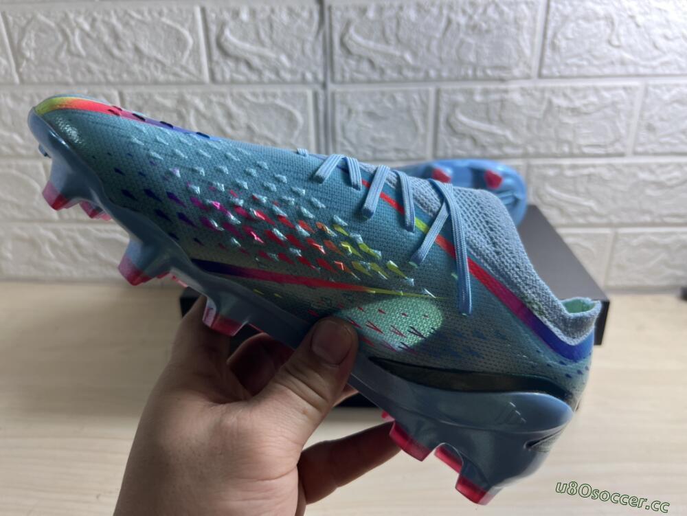 Men's Adidas X Speedportal.1 FG Firm Ground Low-Tops Football Boots - Blue/Pink