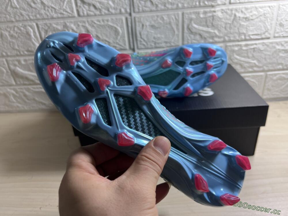 Men's Adidas X Speedportal.1 FG Firm Ground Low-Tops Football Boots - Blue/Pink