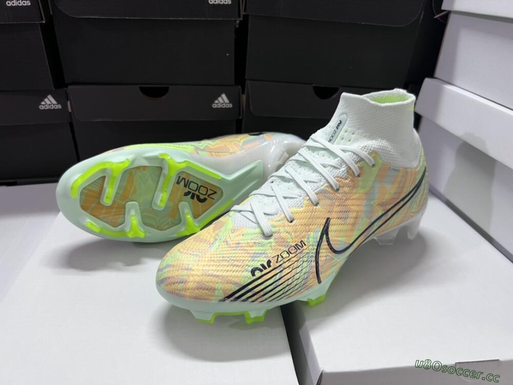 Men's Nike Air Zoom Mercurial Superfly 9 Elite FG Firm Ground High-Tops Football Boots - Blue/Green