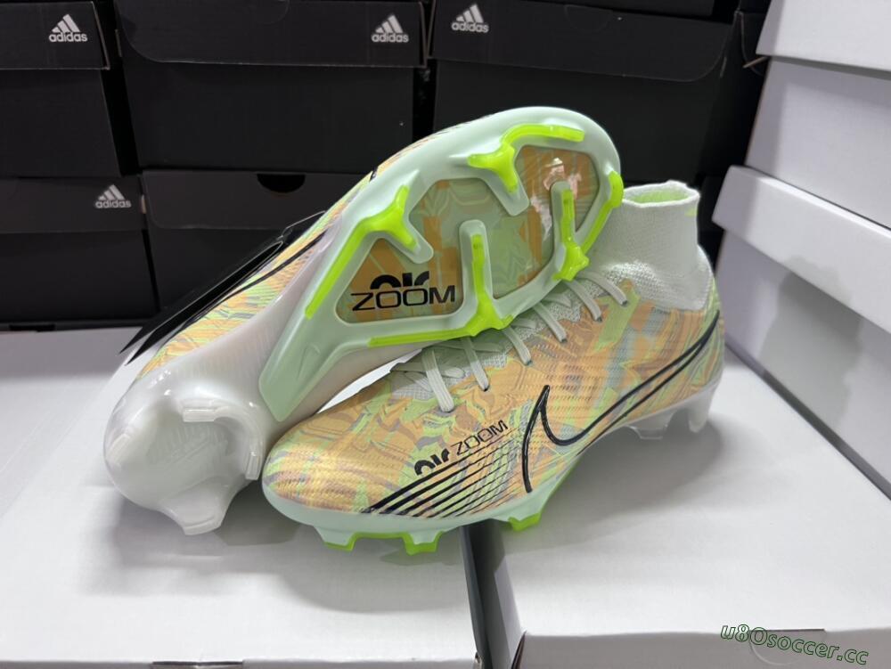 Men's Nike Air Zoom Mercurial Superfly 9 Elite FG Firm Ground High-Tops Football Boots - Blue/Green