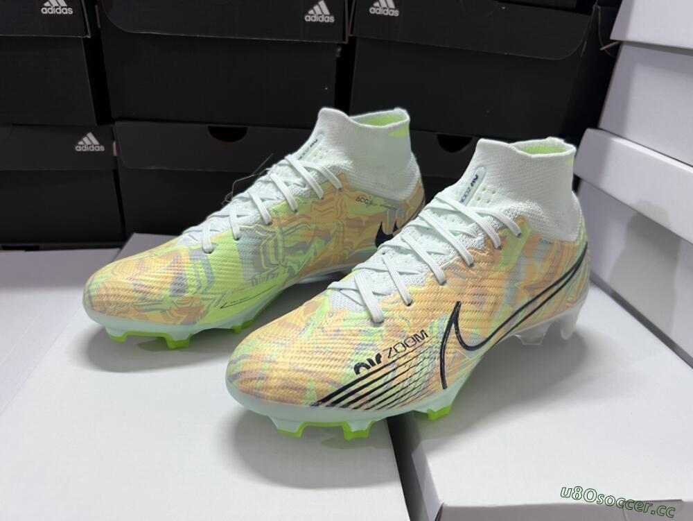 Men's Nike Air Zoom Mercurial Superfly 9 Elite FG Firm Ground High-Tops Football Boots - Blue/Green