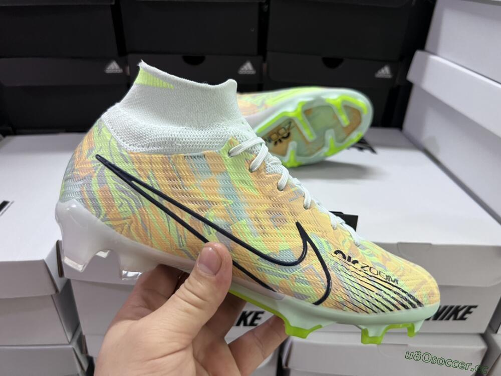 Men's Nike Air Zoom Mercurial Superfly 9 Elite FG Firm Ground High-Tops Football Boots - Blue/Green