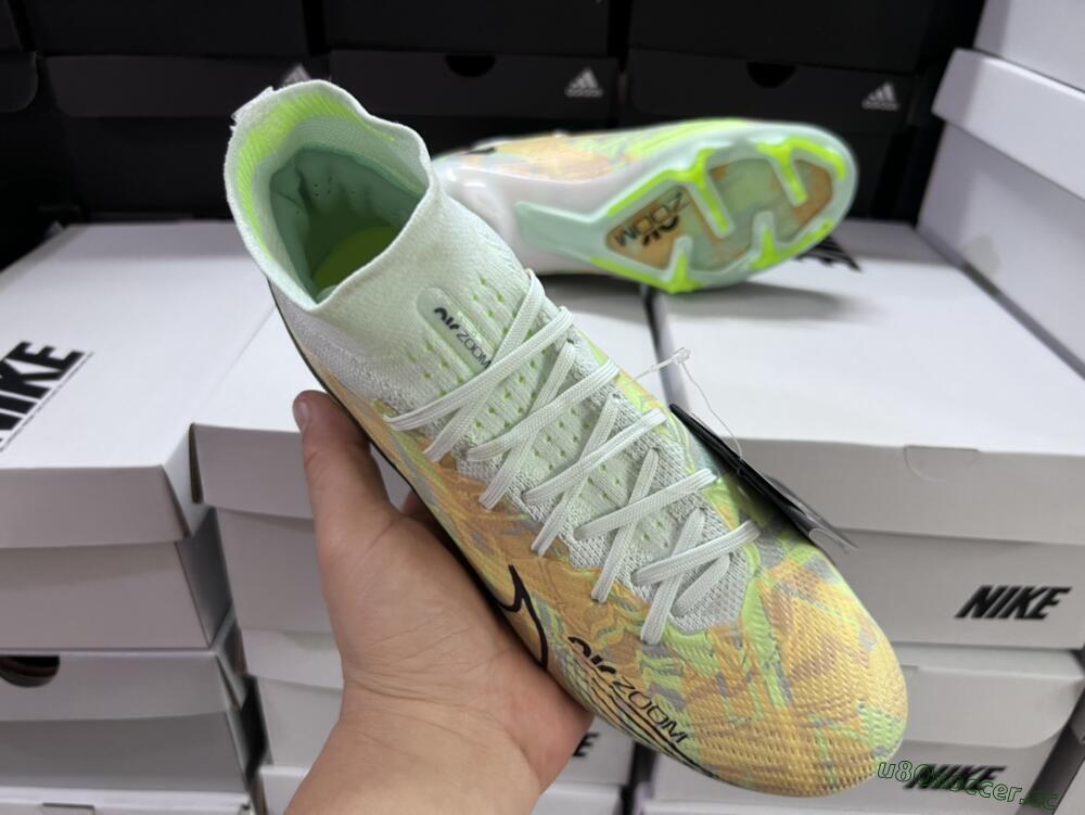 Men's Nike Air Zoom Mercurial Superfly 9 Elite FG Firm Ground High-Tops Football Boots - Blue/Green