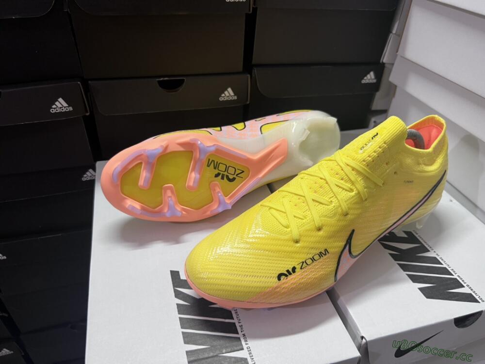 Men's Nike Air Zoom Mercurial Vapor 15 Elite FG Firm Ground Low-Tops Football Boots - Yellow/Pink