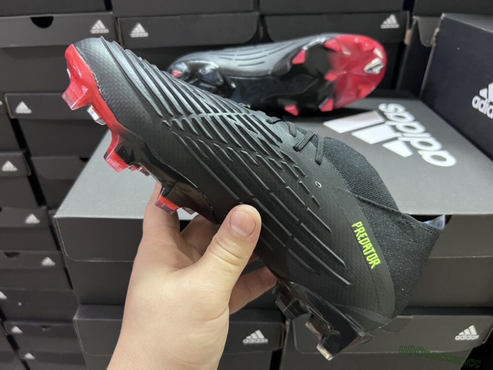 Men's Adidas Predator Edge Geometric.1 Low FG Firm Ground Low-Tops Football Boots - Black/Yellow/Red