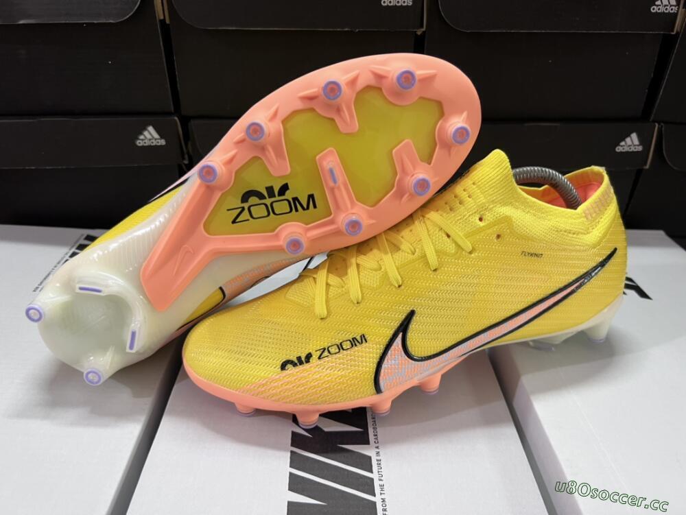 Unisex Nike Air Zoom Mercurial Vapor 15 Elite AG Artificial Grass Low-Tops Football Boots - Yellow/Pink