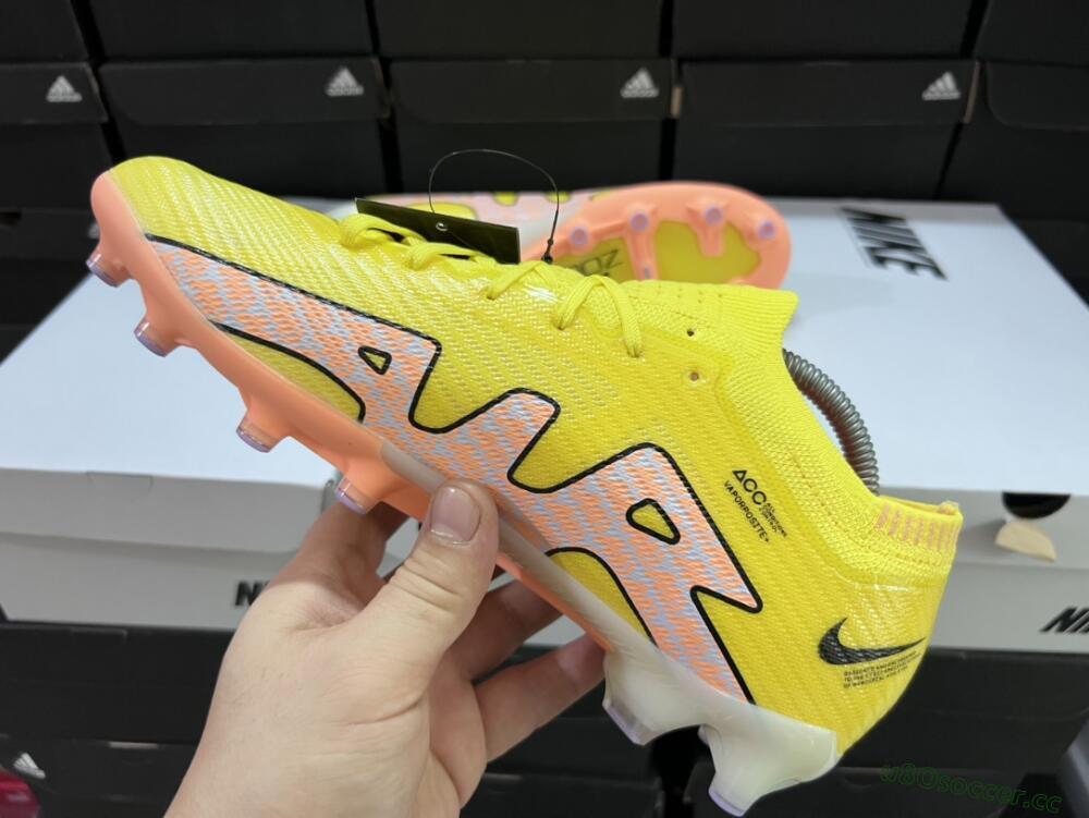 Unisex Nike Air Zoom Mercurial Vapor 15 Elite AG Artificial Grass Low-Tops Football Boots - Yellow/Pink