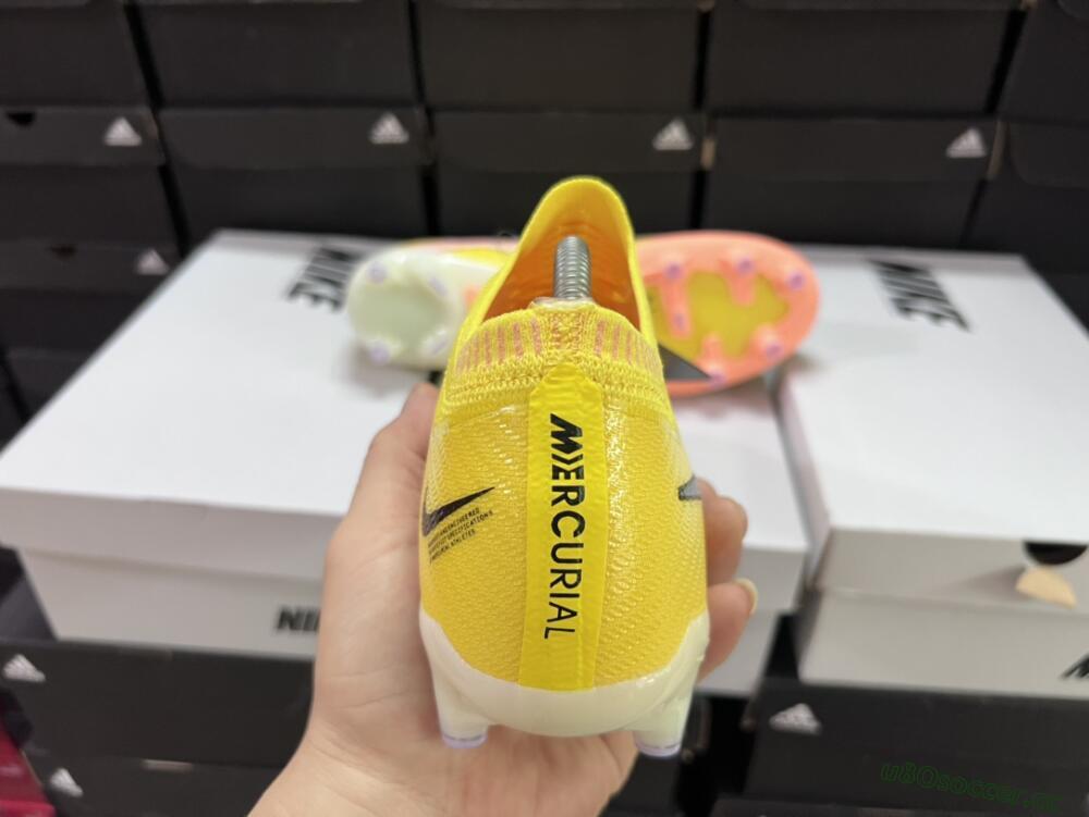 Unisex Nike Air Zoom Mercurial Vapor 15 Elite AG Artificial Grass Low-Tops Football Boots - Yellow/Pink