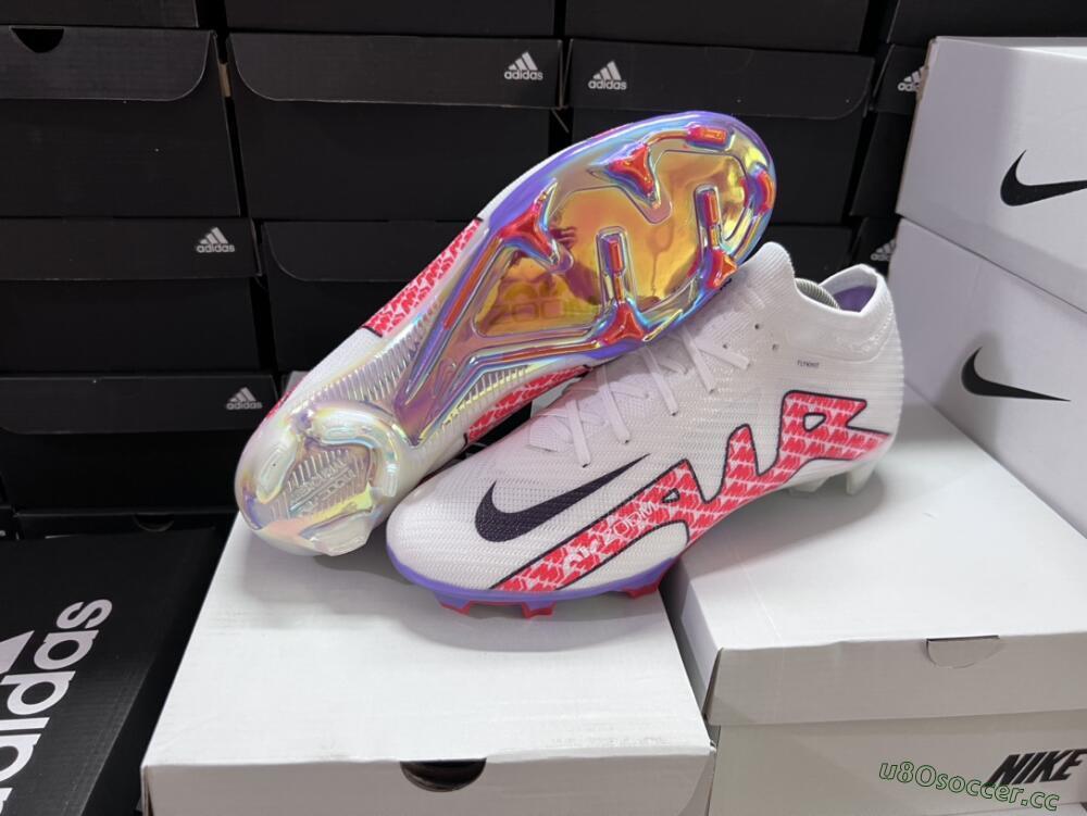 Men's Nike Air Zoom Mercurial Vapor 15 Elite FG Firm Ground Low-Tops Football Boots - White/Red