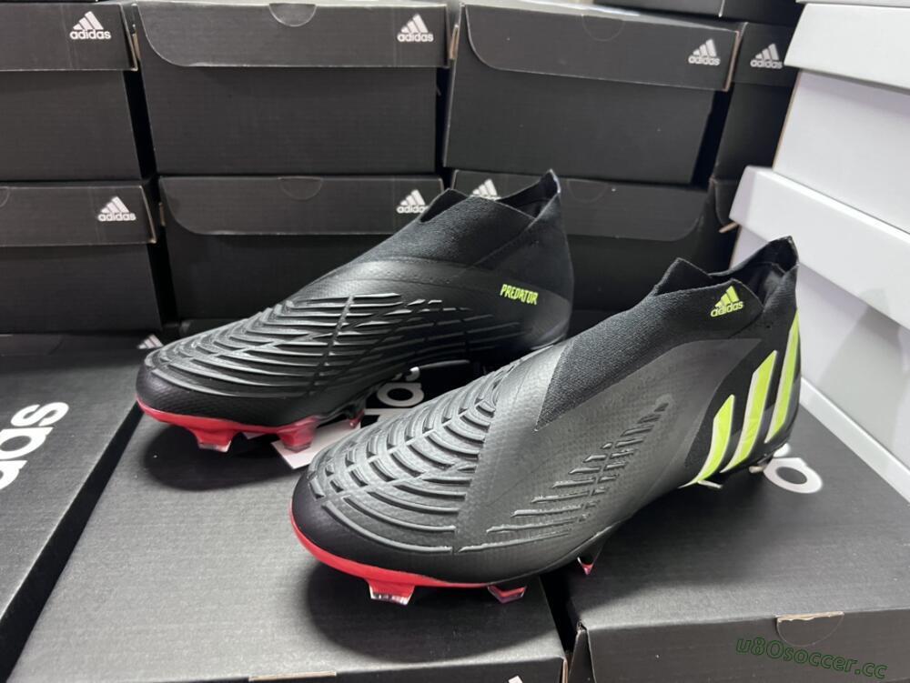 Men's Adidas Predator Edge Geometric+ FG Firm Ground High-Tops Football Boots - Black/Yellow/Red