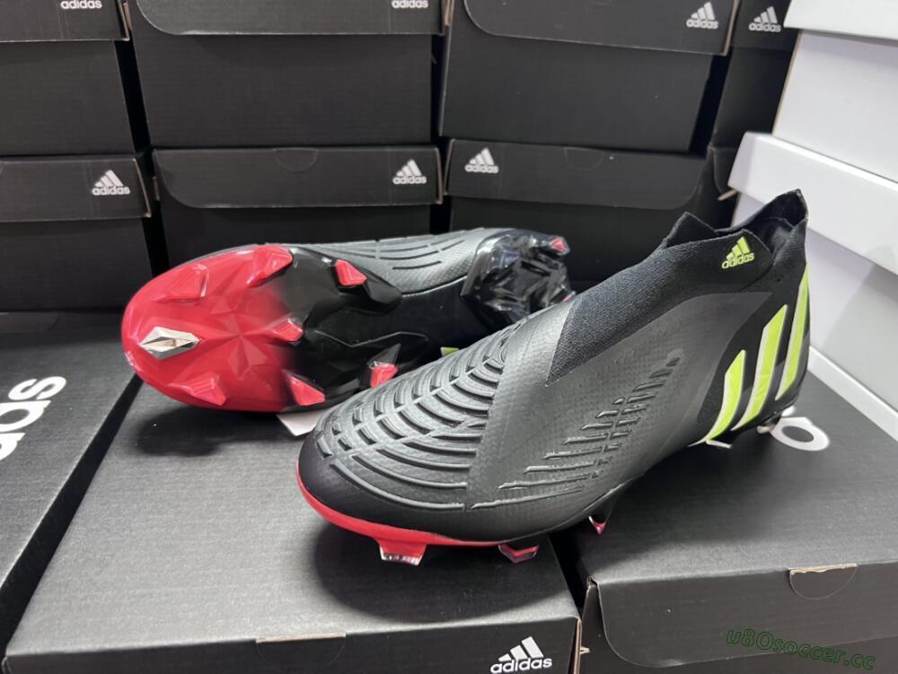Men's Adidas Predator Edge Geometric+ FG Firm Ground High-Tops Football Boots - Black/Yellow/Red