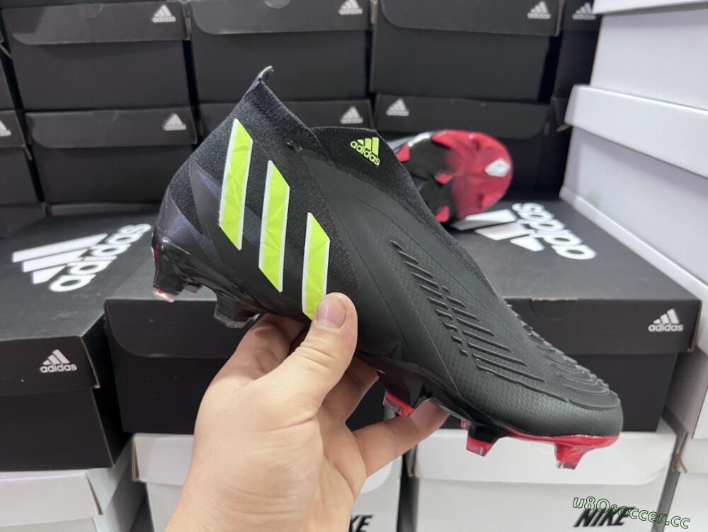 Men's Adidas Predator Edge Geometric+ FG Firm Ground High-Tops Football Boots - Black/Yellow/Red